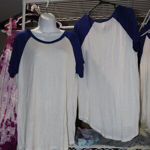 Love In Baseball Tee Rayon/Spandex Blend Short Sleeve Royal Blue S,M,L